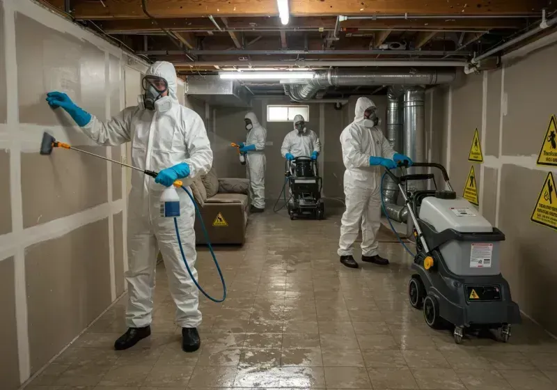 Basement Moisture Removal and Structural Drying process in Pelham, NH